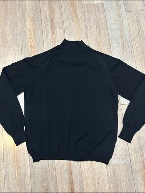 VTG Wool made in Italy Men's Black Mock Neck Sweater sz small